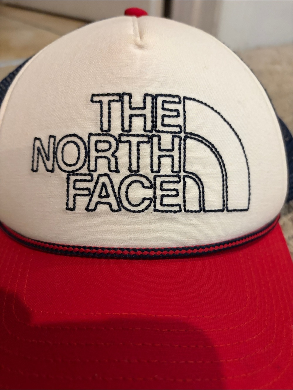 The North Face Trucker Cap - Cream, Red & Navy - Picture 2 of 10